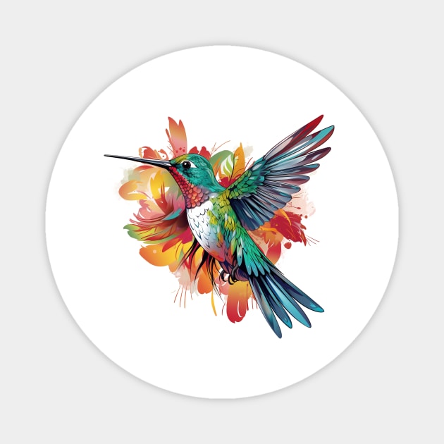 Watercolor Hummingbird Magnet by zooleisurelife